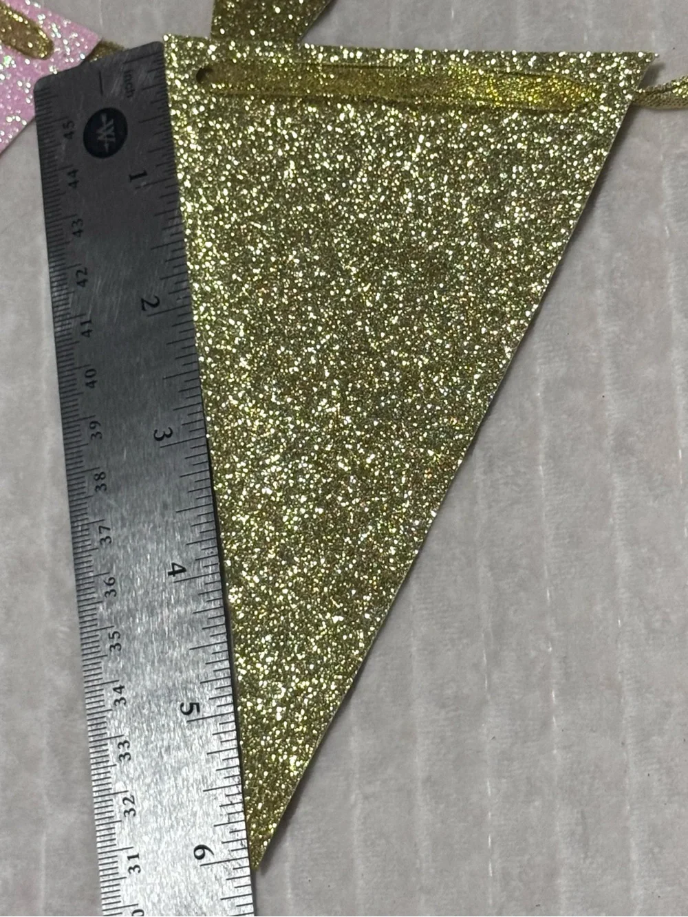 Glitter Triangle Pennant Banner - Pink, Gold & White Party Garland